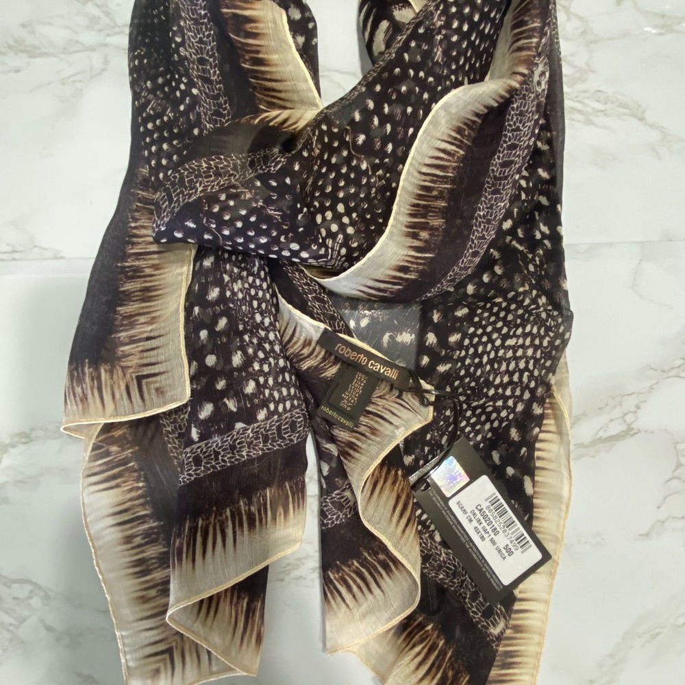 NWT Roberto Cavalli silk scarf